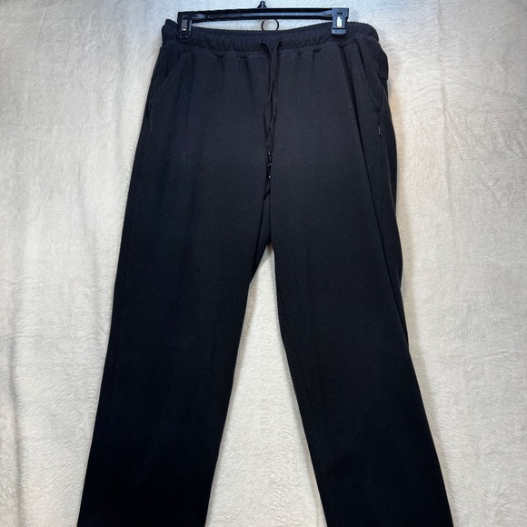 Mondetta Sweatpants Womens Size Small Black Fleece Cropped Straight Leg Comfy - Picture 1 of 8